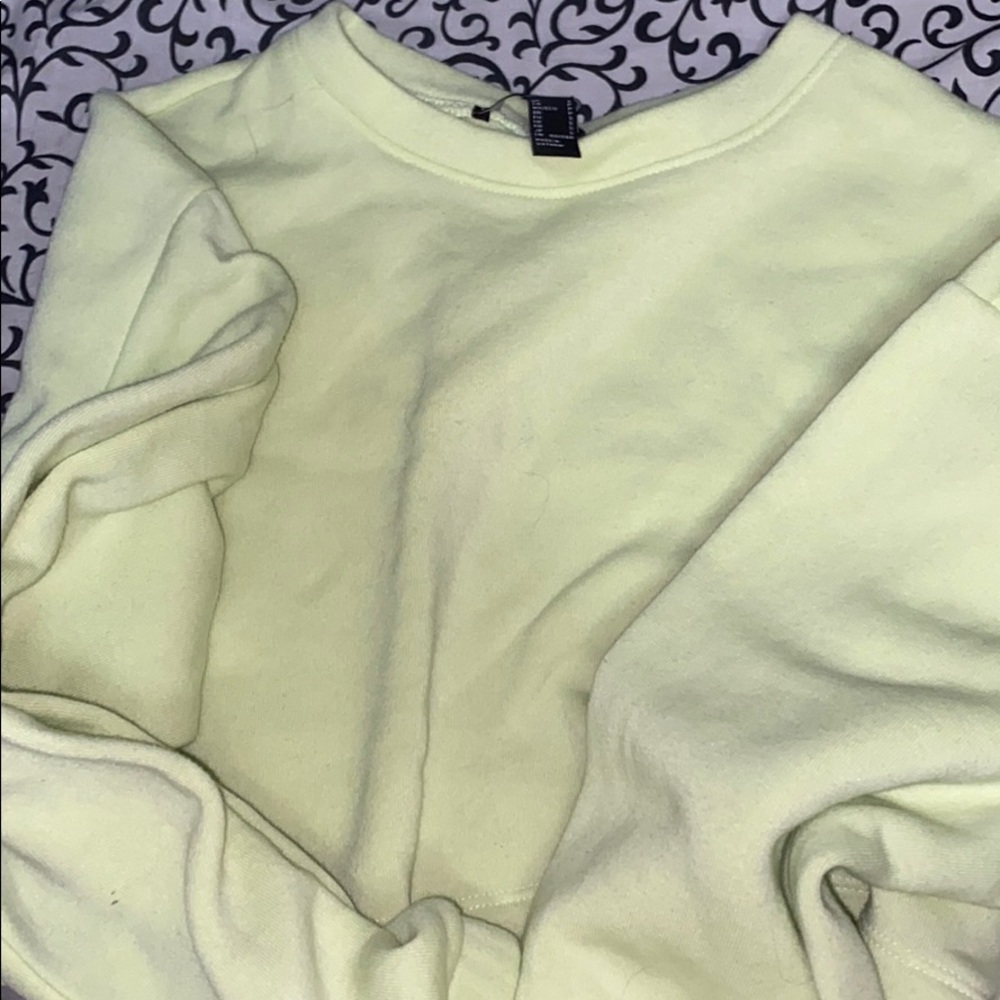 Neon yellow/green cropped sweatshirt